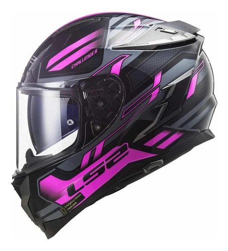 Casco Cerrado Ls2 Challenger Ff327 Titanio/rosa