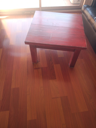 Mesa Ratona Asia 70x70 Madera Maciza Roja C/cajon -no Envios