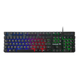 Teclado Gamer Fortrek Blackfire Qwerty Português Brasil Cor Preto Com Luz Rgb