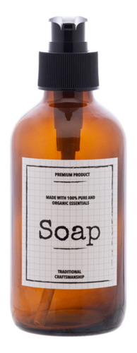 Porta Sabonete Vidro Pump Frasco Soap Âmbar Loção 250ml