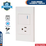 Placa Interruptor Y Contacto Linea Española Volteck 45591 Color Blanco