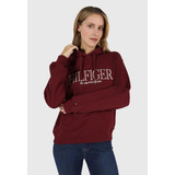 Polerón Hoodie Con Logo Monotype Burdeo Tommy Hilfiger