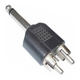 Adaptador Convertidor 2 Rca Macho A Plug 6.3 Mono