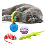 Kit 4 Brinquedos Gatos Interativos Bolinhas Ratinhos Cats