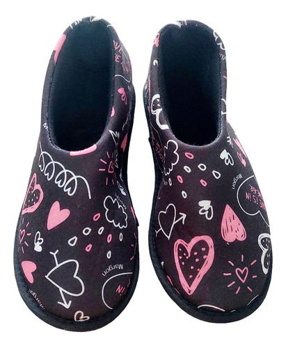 Pantuflas Ballerinas Estampadas Corazon Algodon Muy Comodas