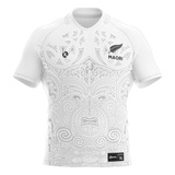 Camiseta Rugby Kapho All Blacks Maori Blanco Test Match Niño