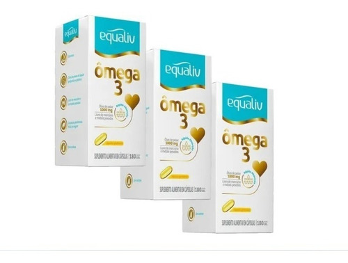 Ômega 3 Óleo De Peixe 1000mg (kit 3x180 Cápsulas) Equaliv