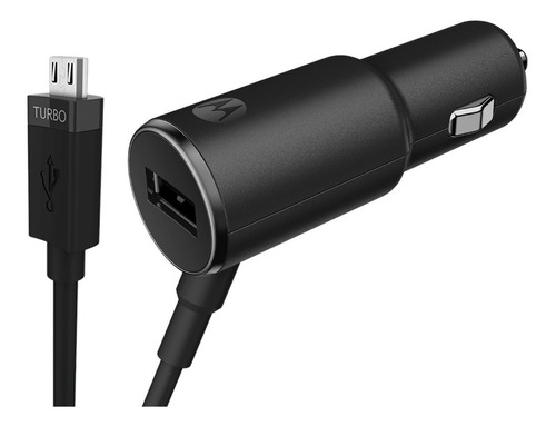 Cargador De Auto Motorola Negro Turbo Power 25 Micro Usb