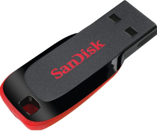 Pendrive Sandisk Cruzer Blade 32gb 2.0 Preto E Vermelho