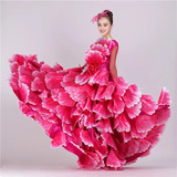 Vestido De Flamenca Española Para Mujer De Talla Grande De 3