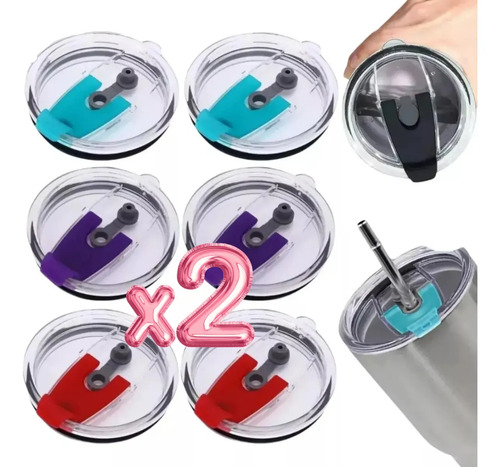 2pzs Tapa Con Seguro Para Vaso Térmico Yeti Rtic Ozark 30 Oz