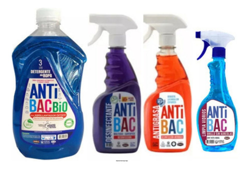 Pack Detergente, Desinfectante, Antigrasa Y Limpiavidrios
