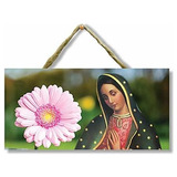 Figura Decorativa Cartel De Madera Virgen De Guadalupe Reina
