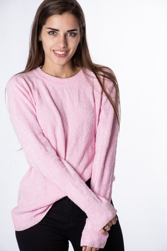Sweater Cuello Redondo Chenille Para Mujer Abrigado