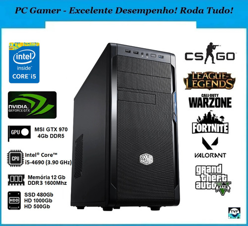 Pc Gamer Top Intel I5 Gtx 970 4gb 12gb Hd 1500gb Ssd 480gb