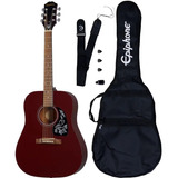 Player Pack Guitarra Acustica EpiPhone Starling Wine Red