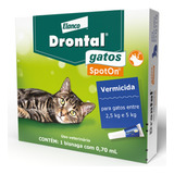 Drontal Gatos Spoton 0,7 Ml Para Gatos De 2,5 A 5 Kg