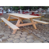 Mesa Banca Picnic Modelo Americano De 2 Mts De Largo