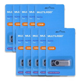 Kit 10 Pen Drive 32g Multilaser Twist Pd589  Preto