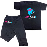 Pijama Fresca Mr Beast Tricolor Para Niños 