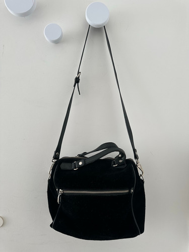 Cartera Bolso Gamuza Negro Prune