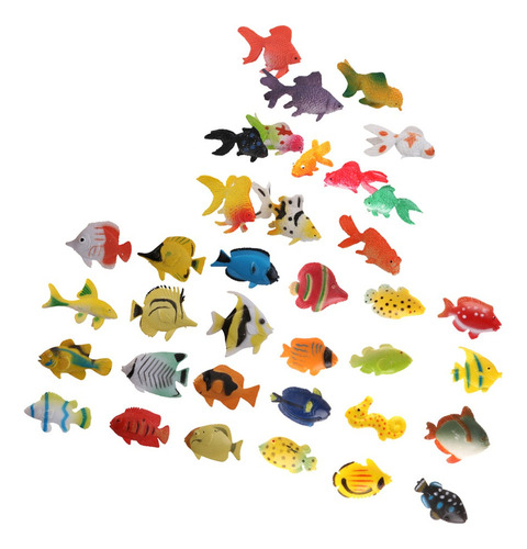 36x Plástico Peces Tropicales Animales Marinos Figura