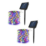 2x Guirnaldas Solares Jardin 200led Luces Hada Sin Envio