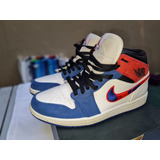 Nike Air Jordan 1 Retro Mid Se Gs Blanco Rojo Rush Azul