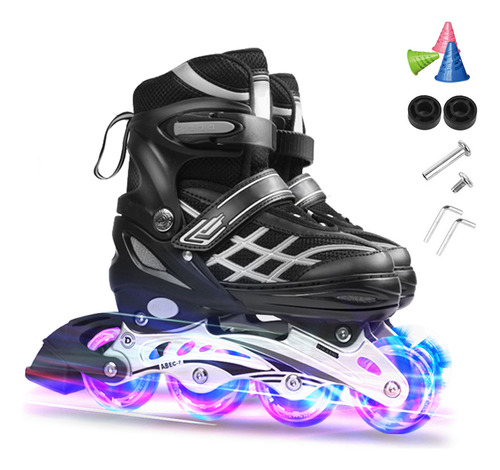 Patines En Línea Ajustables Con Ruedas Iluminadas Para Niños