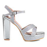 Sandalia Tacones Mujer Para Fiesta Elegante Glitter Weide