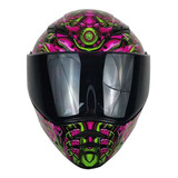 Casco Kov Estelar Titan Abatible Rosa Moto Certificado Dot Tamaño Del Casco L (59-60 Cm)