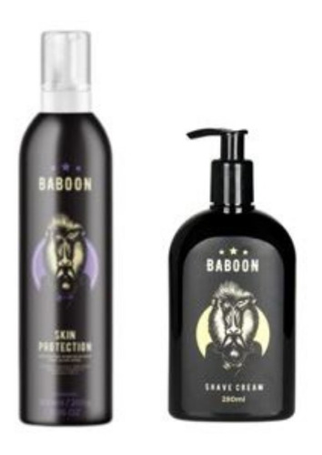 Kit Para Barbear Baboon - Shave Crem  Pós Barba Efervescente