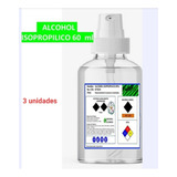 Alcohol Isopropilico 60 Ml Con Spray Por 3 Unidades  