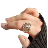 Anillo Liso Plata 925 Bombe Calado 