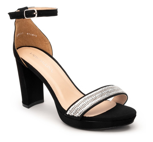 Zapatilla Abierta Para Mujer Lady Paulina 99533 Plata Negro