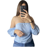 Crop Top Con Manga Unicolor S, M Y L