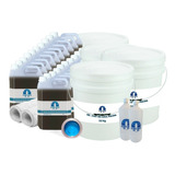 Kit P/ Piscina Fibra Vidro Gel Azul + Manta + Resina 100m²