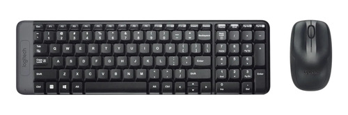 Kit Teclado E Mouse Sem Fio Mk220 Preto Logitech Compacto