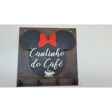 Placa Porta Chaves Cantinho Do Café Minnie Mdf