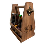 Caja De Madera  Porta Cerveza Con Destapador De Metal