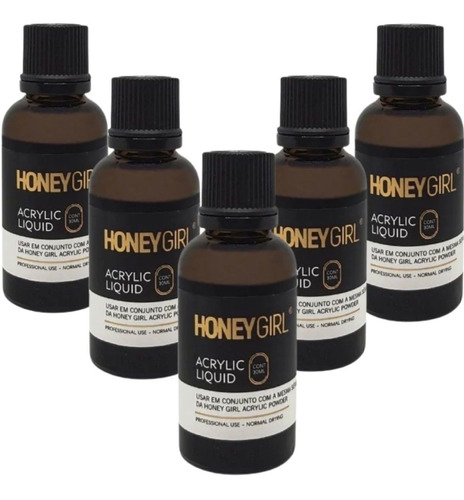 05 Liquido Acrílico Monomer Honey Girl  30ml Unha Porcelana