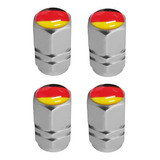 4 Tapones De Válvula Alemania Para Llantas Aluminio Plateado