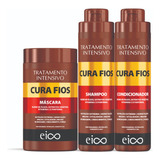 Kit Eico Cura Fios Shampoo + Condicionador 1l + Máscara 1kg