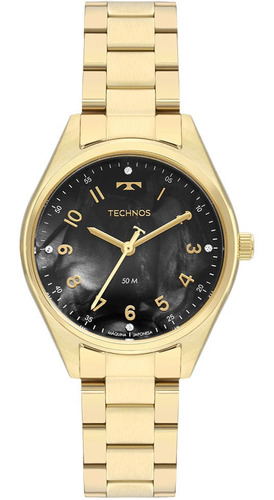 Relógio Technos Feminino Dourado Preto 2036mlws/4p