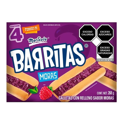 Barritas Marinela con relleno sabor moras 268 g | MercadoLibre