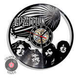 Reloj De Pared Elaborado En Disco Lp Ref. Led Zeppelin