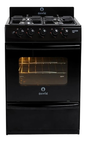 Cocina Escorial Master Style 56cm Multigas Negra