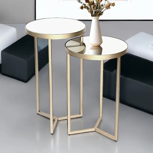 Mesa Lateral - Conjunto Com 2 - Tampo Espelho
