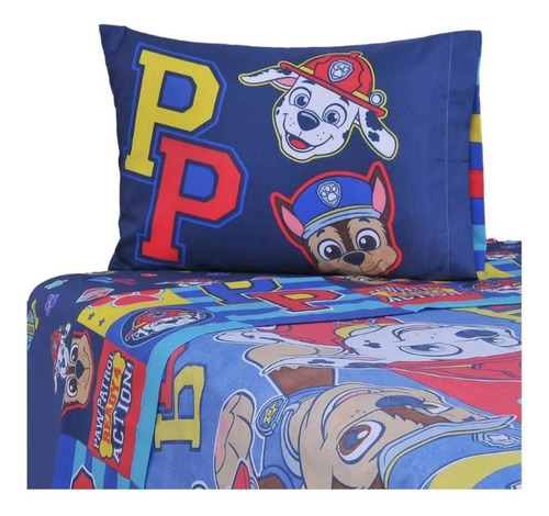 Sábana 1.5 Plazas Paw Patrol Action Infantil 