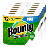 Toallas De Papel De Tamaño Rápido Bounty, Blancas, 12 Rollos